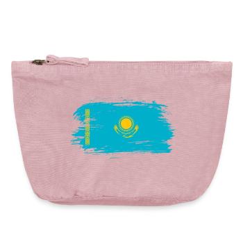 Drapeau du Kazakhstan - Pochette zippée vintage 18 x 21 cm - rose vintage - Devant