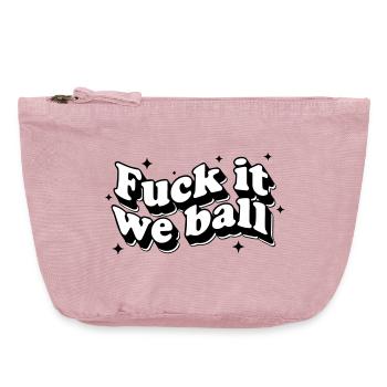Fuck It We Ball - Bold Resilience Humor - Vintage Zip Pouch 18 x 21 cm - vintage rose - Front