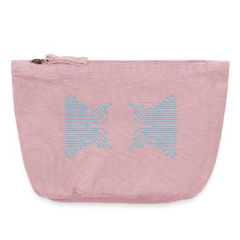 Papillon fait de rails conducteurs - Pochette zippée vintage 18 x 21 cm - rose vintage - Devant