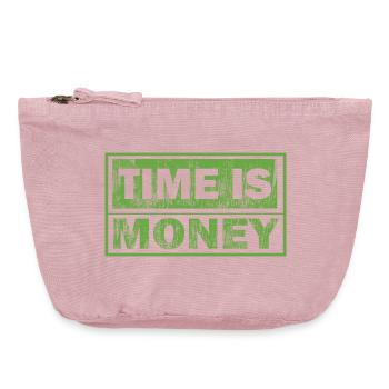 Zeit ist Geld im grünen Druck - Vintage Reißverschluss-Täschchen (18 x 21 cm) - Vintage Rosa - Vorne
