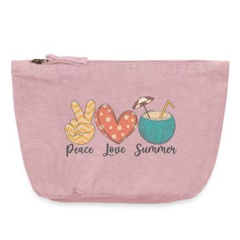 Frieden Liebe Sommer - Vintage Reißverschluss-Täschchen (18 x 21 cm) - Vintage Rosa - Vorne