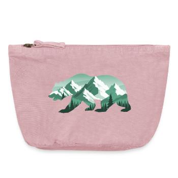 Bear Nature Mountains Forest - Vintage Zip Pouch 18 x 21 cm - vintage rose - Front