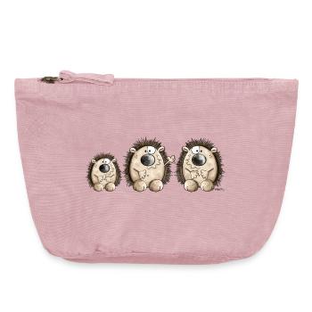 Igel Familie - Vintage Reißverschluss-Täschchen (18 x 21 cm) - Vintage Rosa - Vorne