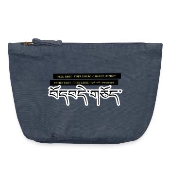 Multi Tibet - Pochette zippée vintage 18 x 21 cm - vintage bleu jeans - Devant