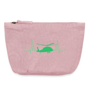 Hubschrauber Herzschlag Ekg - Vintage Reißverschluss-Täschchen (18 x 21 cm) - Vintage Rosa - Vorne