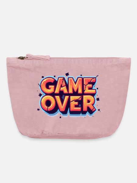 Game Over - Vintage Reißverschluss-Täschchen (18 x 21 cm) - Vintage Rosa