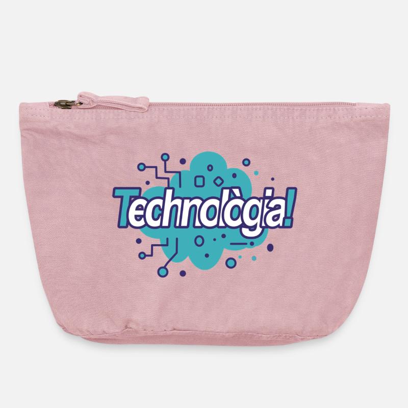 Technologie - Pochette zippée vintage 18 x 21 cm - rose vintage