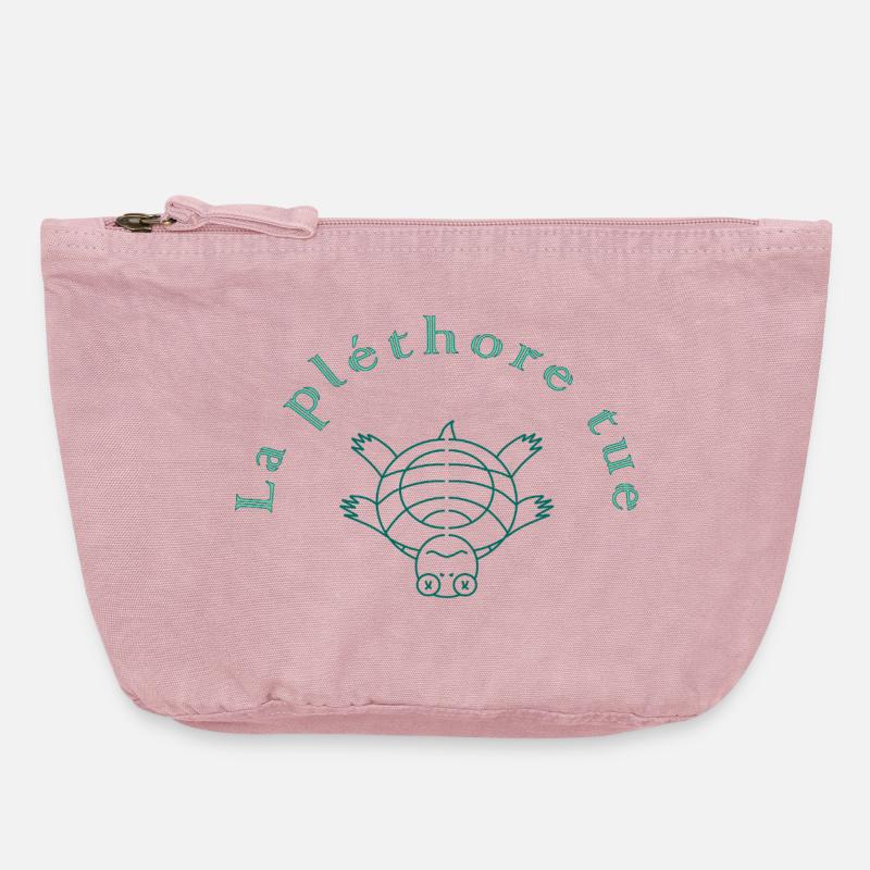 La Pléthore Tue Vert - Pochette zippée vintage 18 x 21 cm - rose vintage