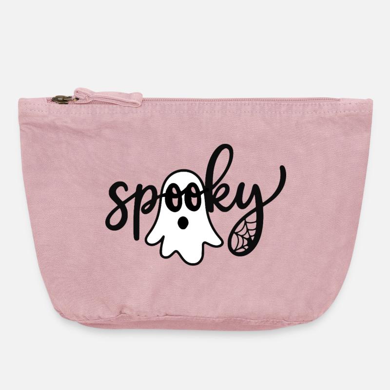 Spooky Ghost – Funny Halloween Ghost - Vintage Zip Pouch 18 x 21 cm - vintage rose