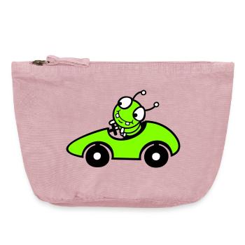 Caterpillar Worm Racing Car Racing Car Fast Driving Sports - Vintage Zip Pouch 18 x 21 cm - vintage rose - Front