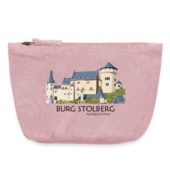 Burg Stolberg, Eifel, Mittelalter Handzeichnung  - Vintage Reißverschluss-Täschchen (18 x 21 cm) - Vintage Rosa - Vorne