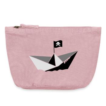 Papier Piratenschiff - Vintage Reißverschluss-Täschchen (18 x 21 cm) - Vintage Rosa - Vorne