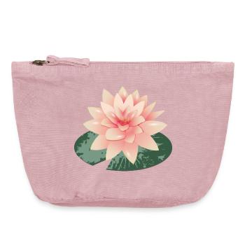 beautiful water lily with green water lily petal - Vintage Zip Pouch 18 x 21 cm - vintage rose - Front