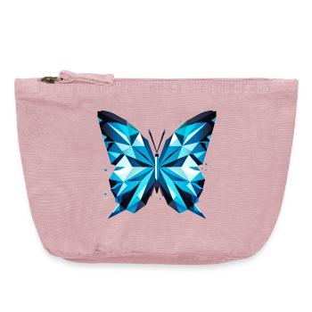 Blue Butterfly – Elegant Nature Art - Vintage Zip Pouch 18 x 21 cm - vintage rose - Front