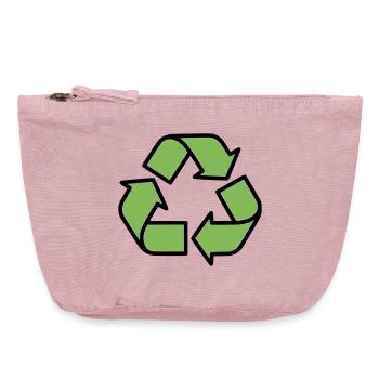 Recycling Sign Outline - Vintage Zip Pouch 18 x 21 cm - vintage rose - Front