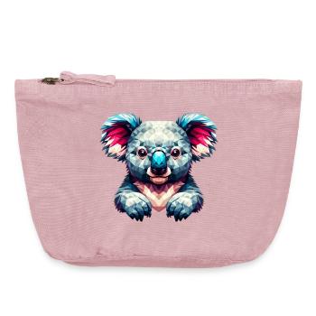 Polygonal Koala - Pochette zippée vintage 18 x 21 cm - rose vintage - Devant