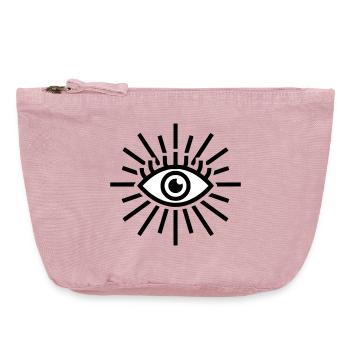 Allsehendes Auge Strahlen - Vintage Reißverschluss-Täschchen (18 x 21 cm) - Vintage Rosa - Vorne