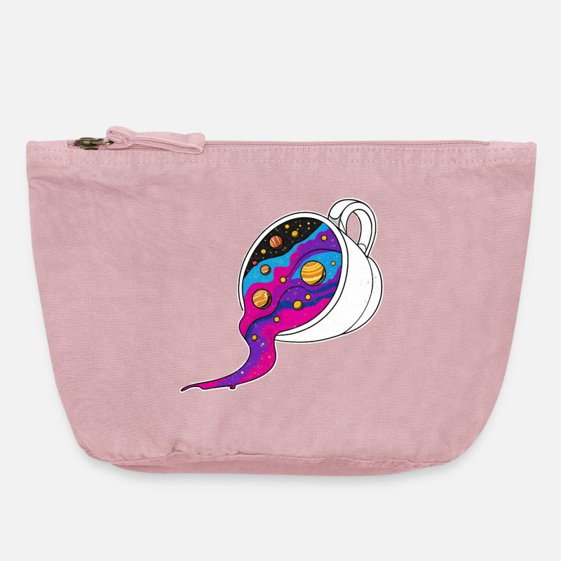 Cosmic Coffee Mug Galaxy River - Vintage Zip Pouch 18 x 21 cm - vintage rose