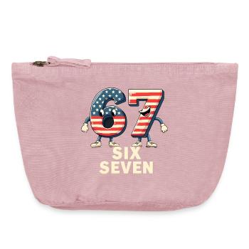US Flag 67 Memes Six Seven - Vintage Zip Pouch 18 x 21 cm - vintage rose - Front
