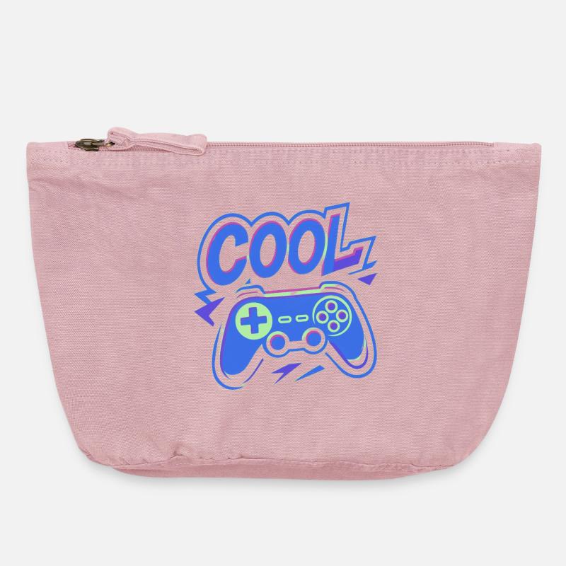 Neon Gaming Controller - Vintage Zip Pouch 18 x 21 cm - vintage rose