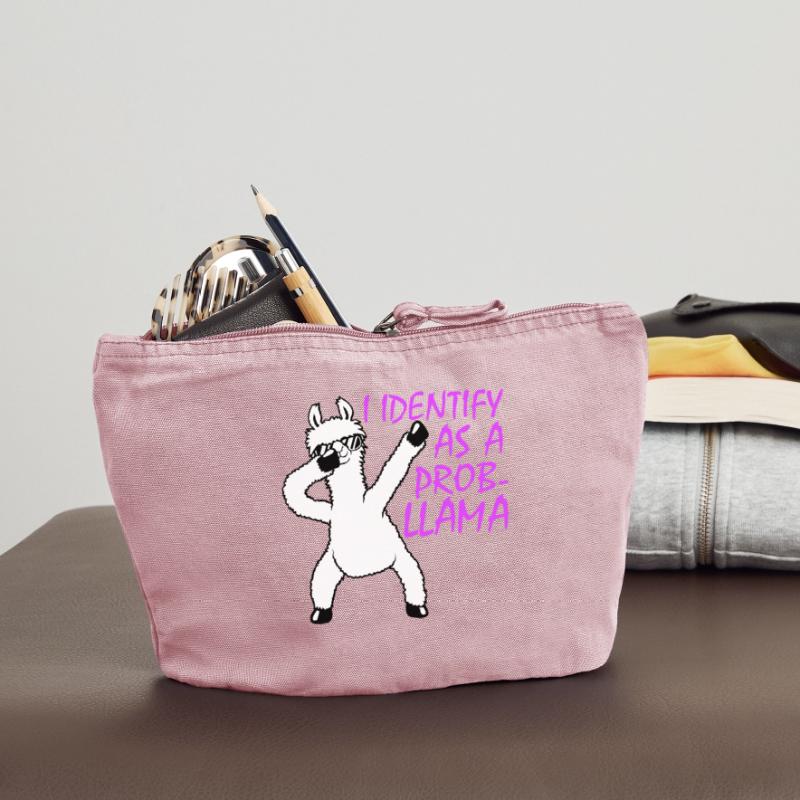 I Identify As A Probllama Cool Lama Problem Spruch Vintage Zip Pouch 18 x 21 cm