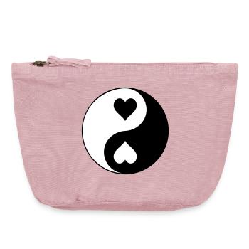Heart YinYang Contrast - Vintage Zip Pouch 18 x 21 cm - vintage rose - Front