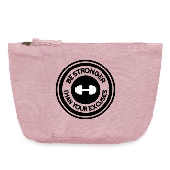 Be Stronger Than Your Excuses - Gym Motivation - Vintage Zip Pouch 18 x 21 cm - vintage rose - Front