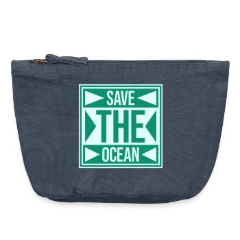 Save The Ocean Ocean Activism Environment Statement - Vintage Zip Pouch 18 x 21 cm - vintage denim - Front