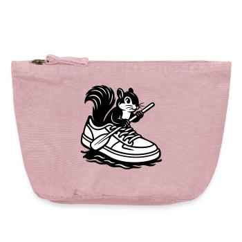Squirrel in sneakers! - Vintage Zip Pouch 18 x 21 cm - vintage rose - Front