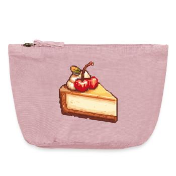 Pixel Käsekuchen mit Kirsche - Vintage Reißverschluss-Täschchen (18 x 21 cm) - Vintage Rosa - Vorne