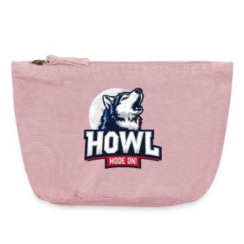 Mode Howl activé - Design Husky avec Lune - Pochette zippée vintage 18 x 21 cm - rose vintage - Devant