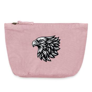 Adler Kopf Schwarz Weiß - Vintage Reißverschluss-Täschchen (18 x 21 cm) - Vintage Rosa - Vorne