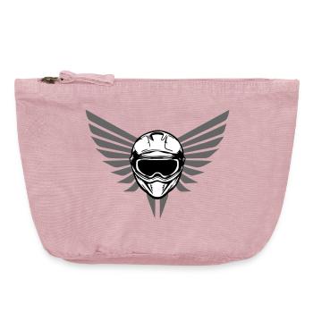 Motocross Motorradhelm mit Flügel - Vintage Reißverschluss-Täschchen (18 x 21 cm) - Vintage Rosa - Vorne