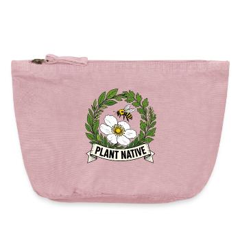 Plantez un jardin indigène des abeilles et des échinaces - Pochette zippée vintage 18 x 21 cm - rose vintage - Devant