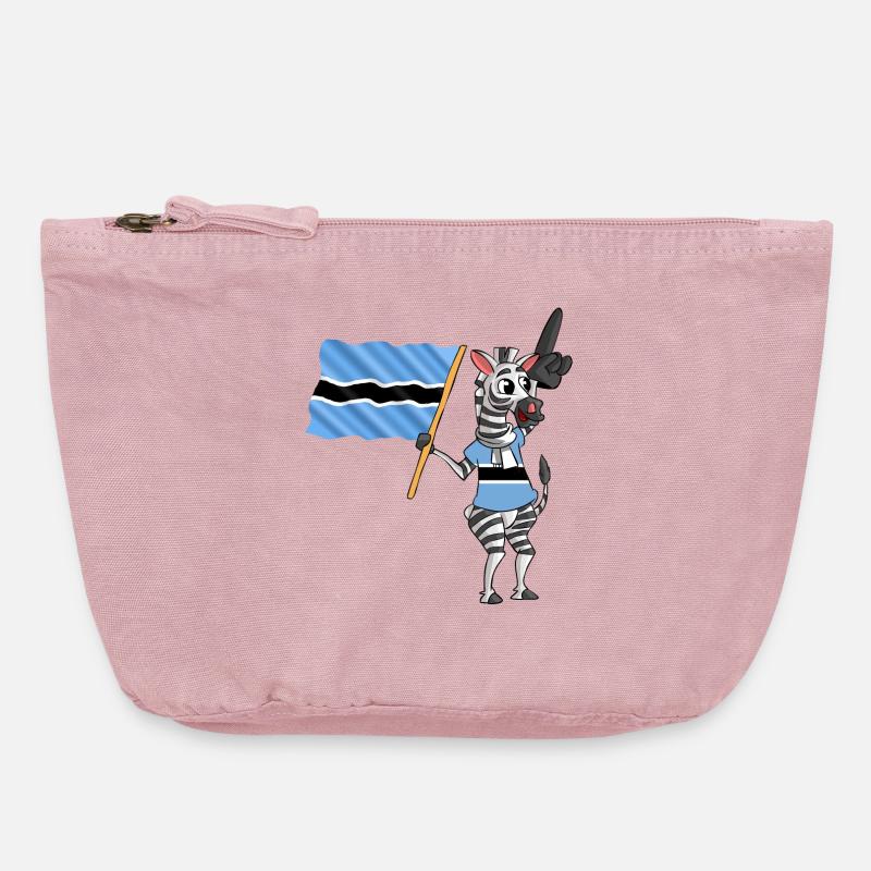 Botsuaner Zebra - Pochette zippée vintage 18 x 21 cm - rose vintage