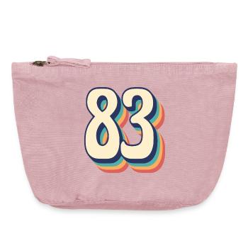 T-Shirt rétro Vintage numéro 83 quatre-vingt-trois - Pochette zippée vintage 18 x 21 cm - rose vintage - Devant
