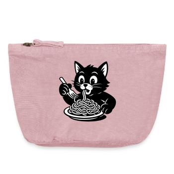 Katze iss Spagetti Meme - Vintage Reißverschluss-Täschchen (18 x 21 cm) - Vintage Rosa - Vorne