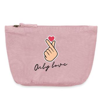 Only Love Design, Sweet Heart Statement Shirt! ❤️ - Vintage Zip Pouch 18 x 21 cm - vintage rose - Front