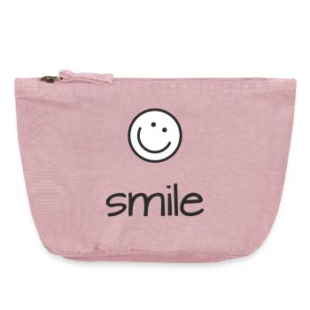 Smile Symbol Schrift - Vintage Reißverschluss-Täschchen (18 x 21 cm) - Vintage Rosa - Vorne