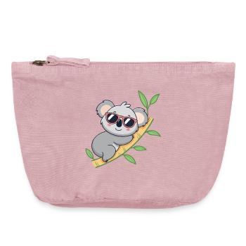 Trendiger Koala mit roten Brillen - Vintage Reißverschluss-Täschchen (18 x 21 cm) - Vintage Rosa - Vorne