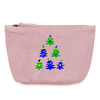Magic Smiling Christmas Trees - Vintage Zip Pouch 18 x 21 cm - vintage rose - Front