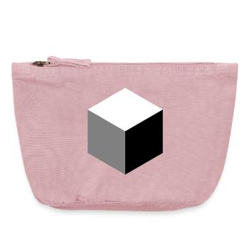Geometrische Würfel-Silhouette - Vintage Reißverschluss-Täschchen (18 x 21 cm) - Vintage Rosa - Vorne