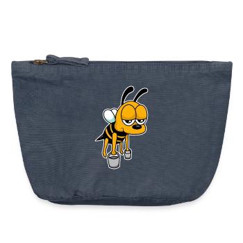Arbeits-Biene - Vintage Reißverschluss-Täschchen (18 x 21 cm) - Vintage Denim - Vorne