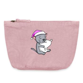 Katze Katzenrasse Korat - Vintage Reißverschluss-Täschchen (18 x 21 cm) - Vintage Rosa - Vorne