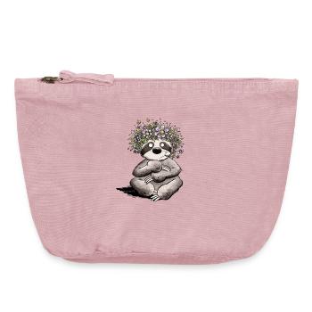 Flowers sloth in spring - Vintage Zip Pouch 18 x 21 cm - vintage rose - Front