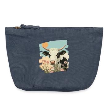 Éleveur de vaches - Pochette zippée vintage 18 x 21 cm - vintage bleu jeans - Devant