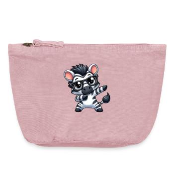 Cooles Zebra Dabbing Cartoon Brille Nerd Safari - Vintage Reißverschluss-Täschchen (18 x 21 cm) - Vintage Rosa - Vorne