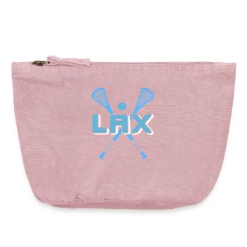 LAX Lacrosse Player Stick Humor Minimalist Icon - Vintage Zip Pouch 18 x 21 cm - vintage rose - Front