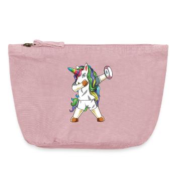 Dabbing Rugby Unicorn Player Funny Game Sport - Vintage Zip Pouch 18 x 21 cm - vintage rose - Front