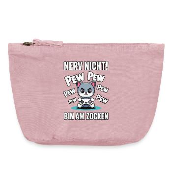 Nerv nicht bin am Zocken Gamer Katze Design - Vintage Reißverschluss-Täschchen (18 x 21 cm) - Vintage Rosa - Vorne